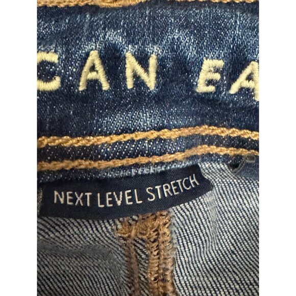 American Eagle Womens Next Level Stretch Flare Jeans Size 2 Medium Wash Denim Di - Picture 7 of 7